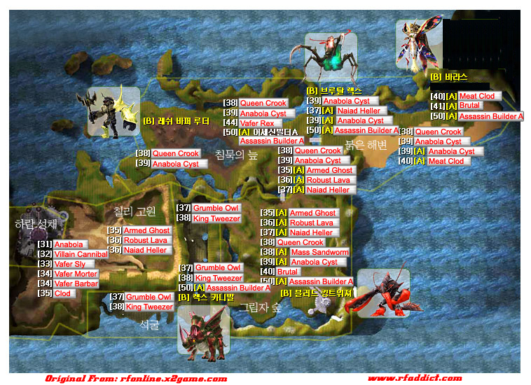 √ rf online monster location 280876Rf online monster code list